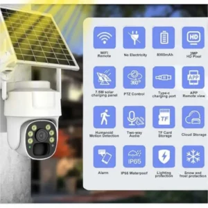 New Solar CCTV Camera | 2MP+2MP |10x Dual Lens Zoom