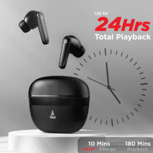 Ear Earbuds  24H Playtime, Immersive Audio, IPX4, IWP, Touch Controls, Lightweight Build(Space Black)