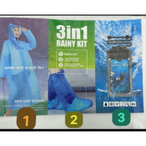 Unisex 3 in 1 Rain Coat (1 Rain Coat, 1 Mobile Cover & 1 Rain Shoe)