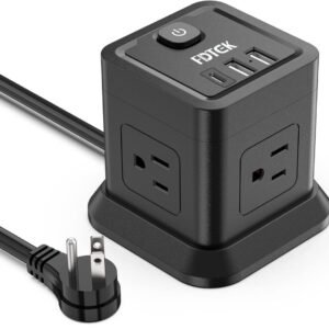 Power Strip with USB, Vertical Cube Mountable Power Outlet Extender